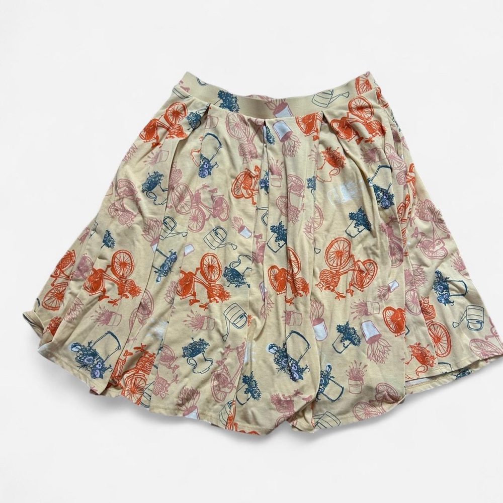 LuLaRoe Orange and Blue Mini Bubble Skirt